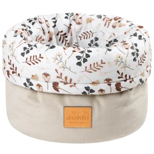 Boho Garden & Ecru Velvet Bak/mand om luiers, cosmetica en babyaccessoires in op te bergen