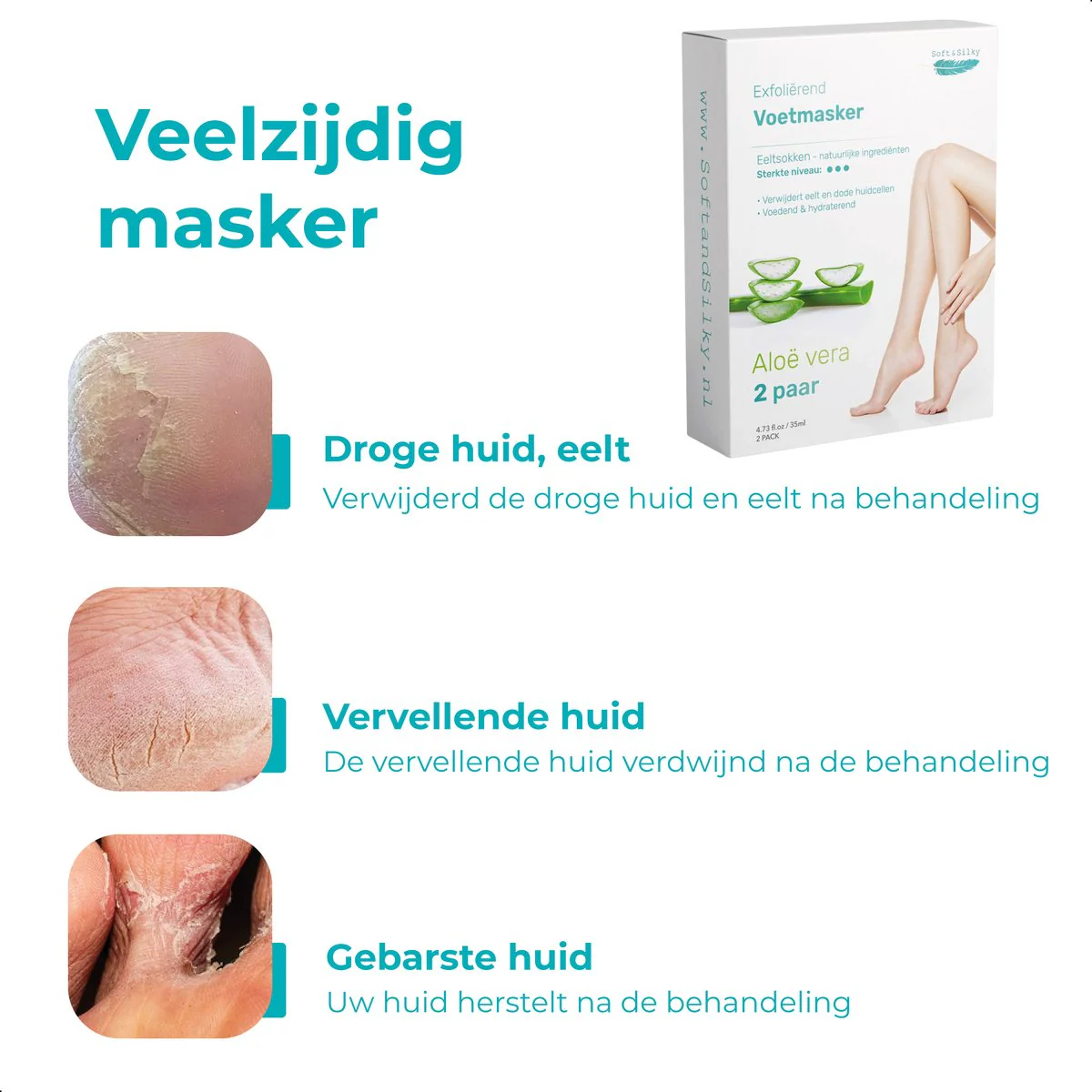 Soft & Silky Eeltsokken - 2 Pack - Voetmasker - Afbeelding 8
