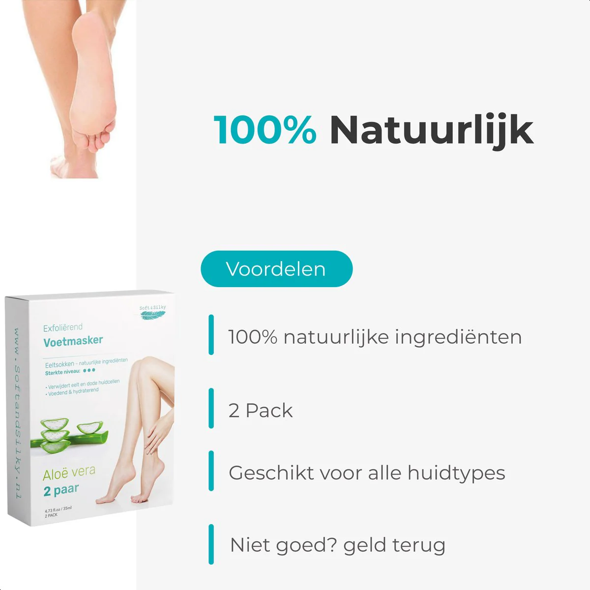Soft & Silky Eeltsokken - 2 Pack - Voetmasker - Afbeelding 3