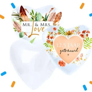 12.5 Jaar Getrouwd Love Trosje Helium Ballonnen - Gevuld Met Helium - 46 cm