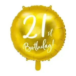 21th Birthday Folie Ballon Goud 45 cm