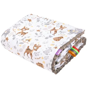 Magical Woodland & Mocha Minky Babydeken 75x100cm