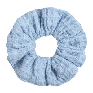 Haarelastiek Scrunchies van katoenen wafelstof – Blue