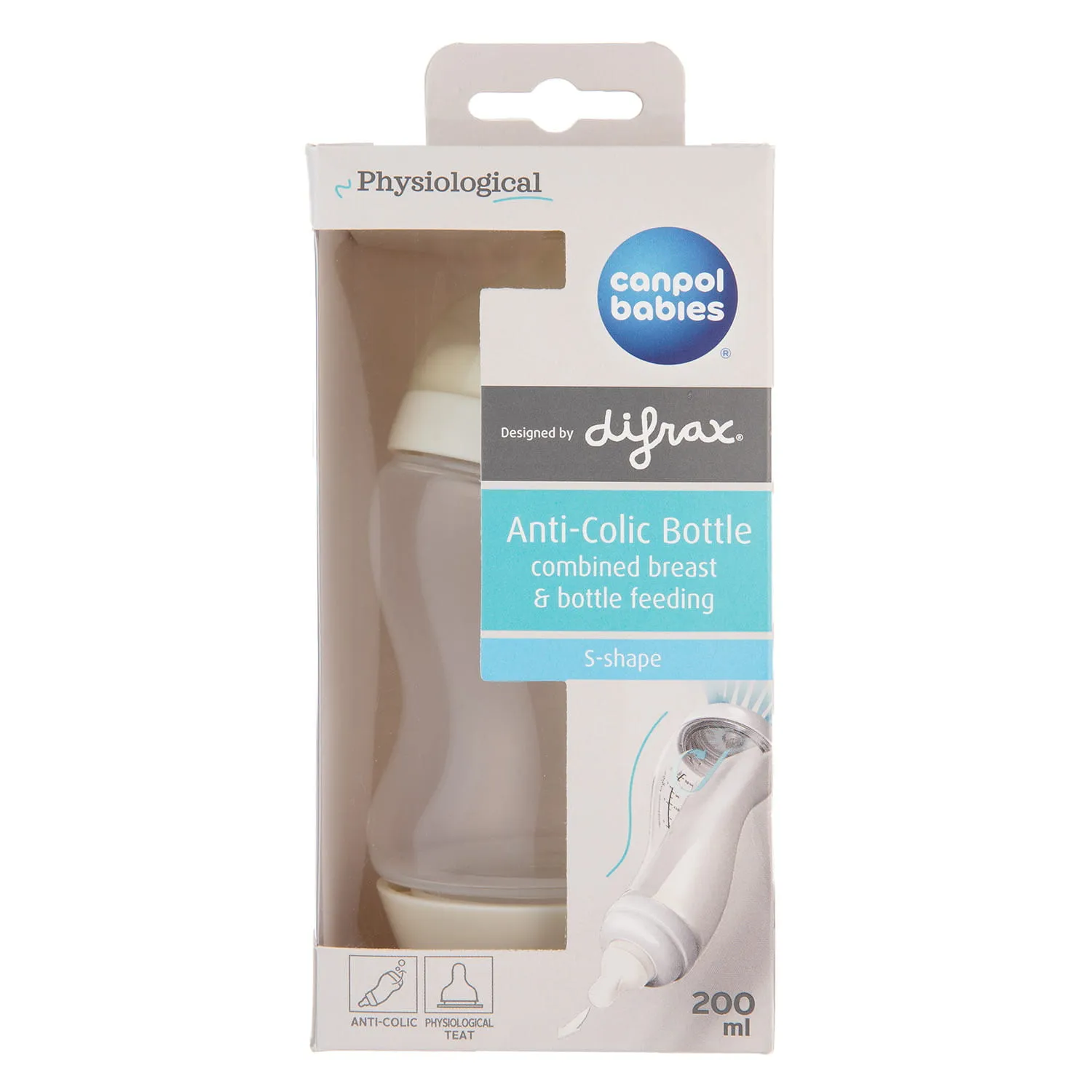 Canpol baby’s van Difrax S-Shape anti-koliek fles 200 ml - Afbeelding 2