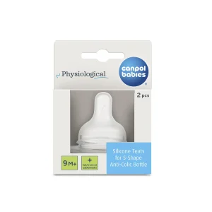 Canpol babies by Difrax Siliconen speen voor fles S-Shape XL (snel/voeding) 2 stuks.