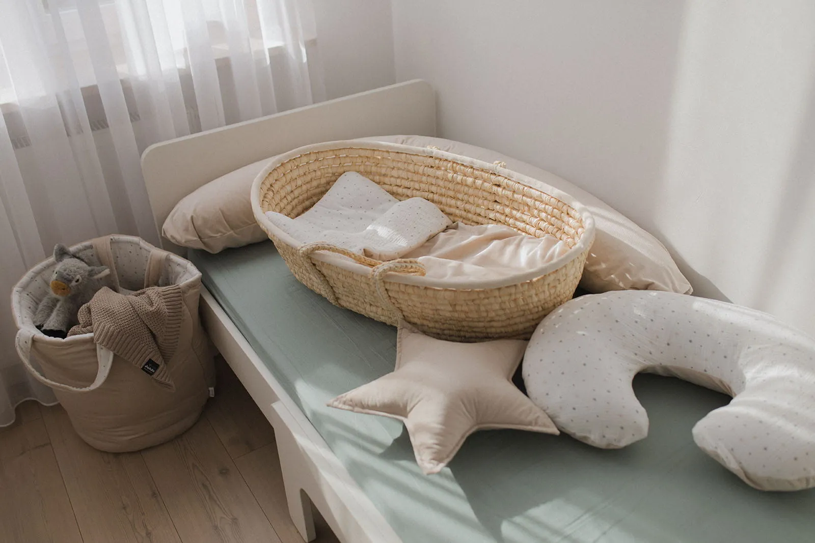 Mousseline kinderwagenset – Little Stars & Ecru Velvet - Afbeelding 6