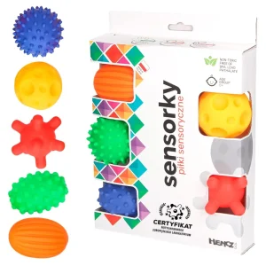 HENCZ TOYS Set van 5 gekleurde sensorische ballen 0+