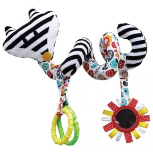 HENCZ TOYS Contrasterende rammelaar, spiraal voor kinderwagen, autostoeltje – wit en zwart