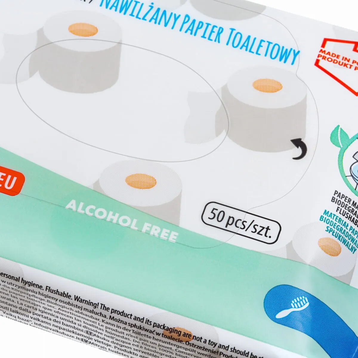 AKUKU Bevochtigd toiletpapier met mango-geur, 50st. - Afbeelding 4
