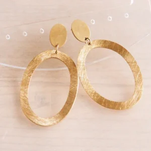 Statement oorbel grote ovale ring - goud