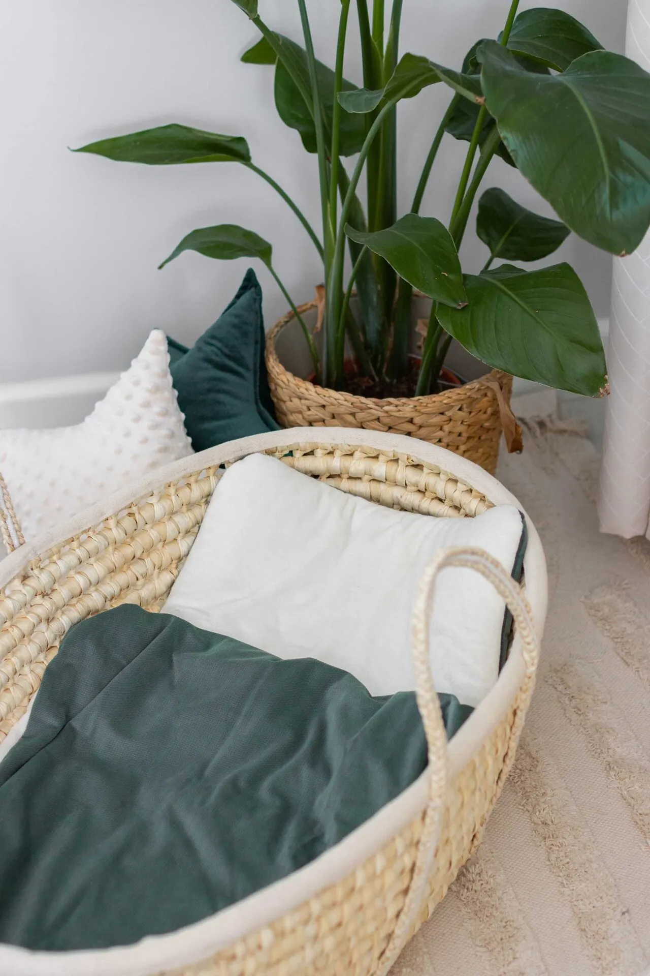 Kinderwagenset – Deken en kussen – Ecru Plush & Olive Velvet - Afbeelding 7
