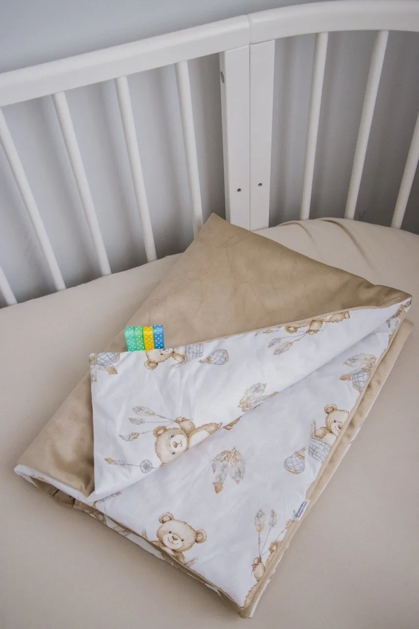 Boho Bears & Cappuccino Soft Velvet Babydeken 75x100cm - Afbeelding 3