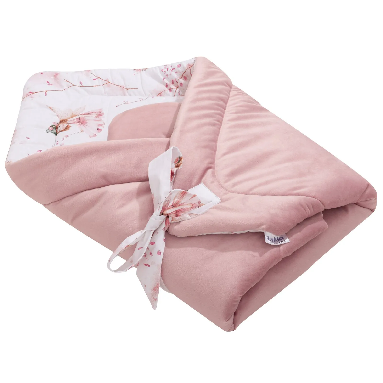 Little Fairy & Smokey Pink Soft Velvet Baby Wikkeldeken - Afbeelding 3