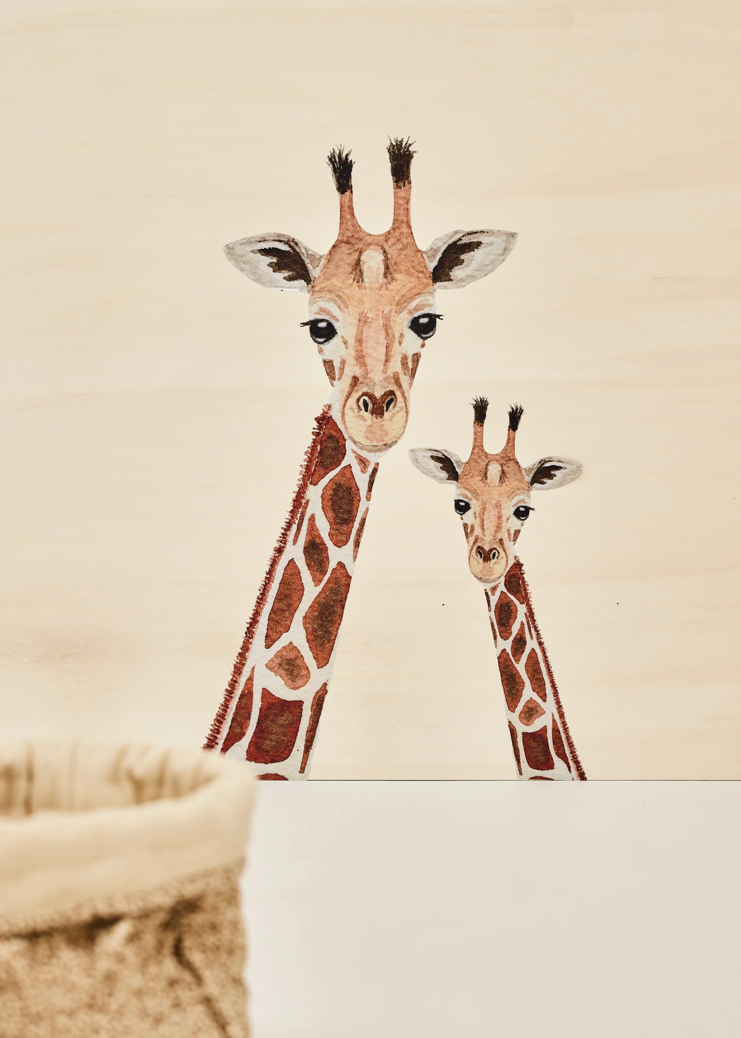 Muurstickers | Waterverf Giraffen hoofden - Afbeelding 3