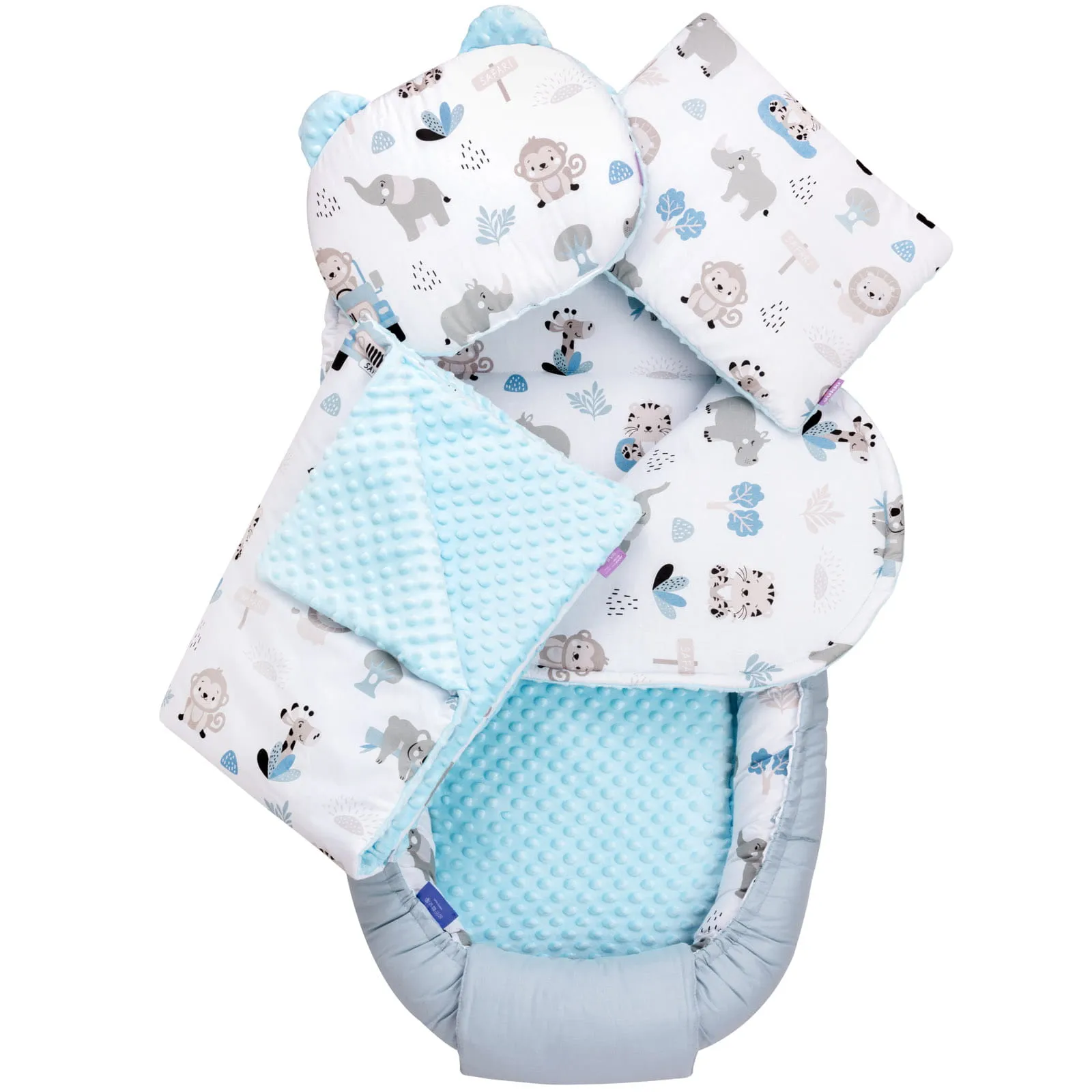 Blue Safari & Blue Minky 5-Delige Set XXL - Afbeelding 2