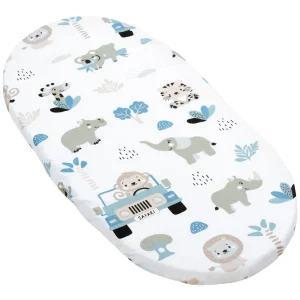 Blue Safari Bedlaken met elastiek voor 80x40cm