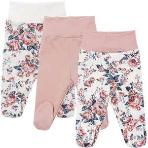 Babybroekje met Voetjes 3 pak „Roses”
