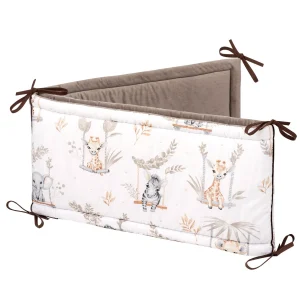 Happy Jungle & Latte Velvet Stootkussen voor Kinderbed 210x30cm