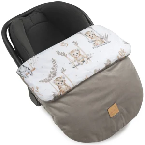 Happy Jungle & Latte Velvet Voetenzak voor autostoel en kinderwagen