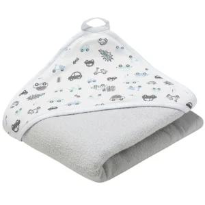 JUKKI Badhanddoek met cape – Blue Cars