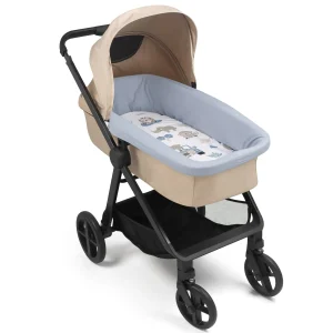 Set voor baby gondel – katoenen beschermer + hoeslaken – Blue Safari