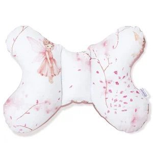 Little Fairy & Smokey Pink Soft Velvet Kussen Vlinder