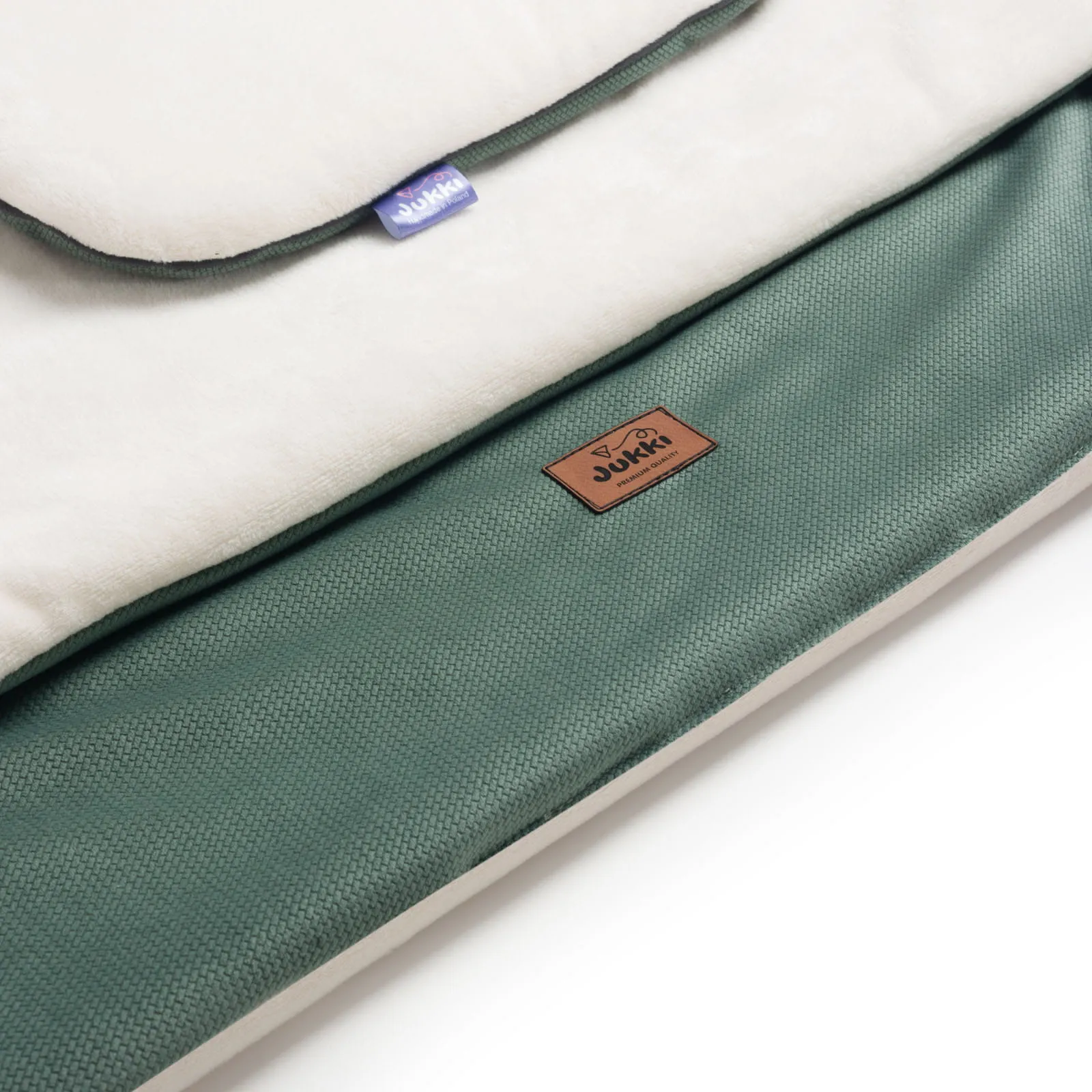 Kinderwagenset – Deken en kussen – Ecru Plush & Olive Velvet - Afbeelding 6