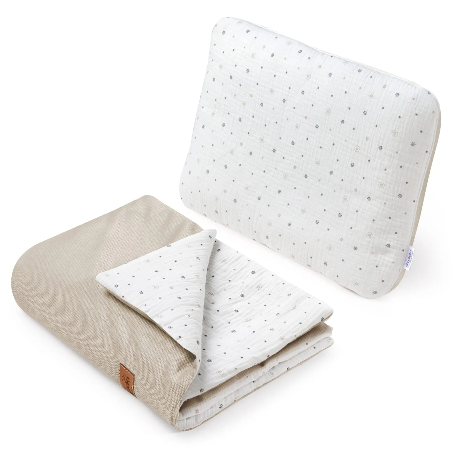 Mousseline kinderwagenset – Little Stars & Ecru Velvet