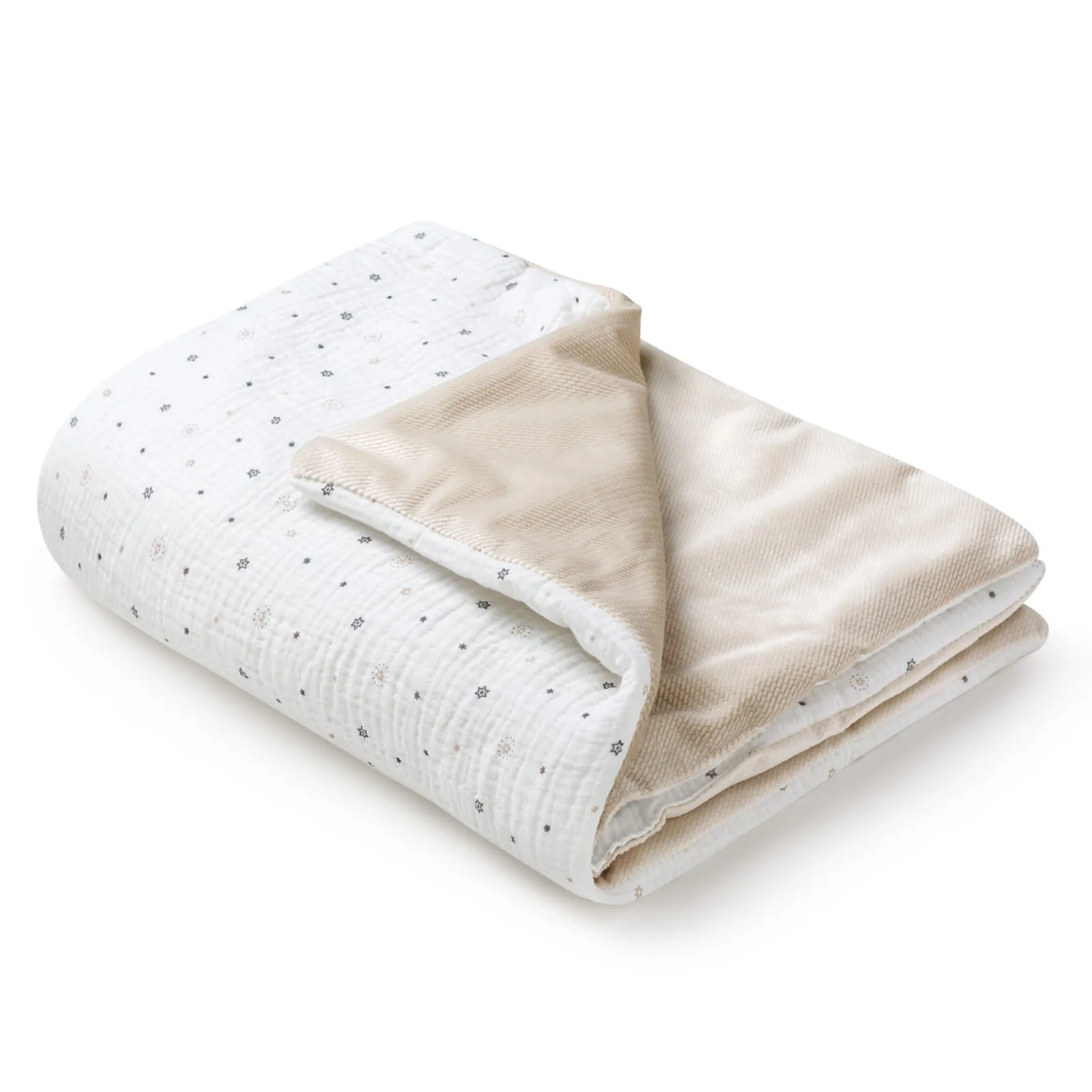 Mousseline kinderwagenset – Little Stars & Ecru Velvet - Afbeelding 7