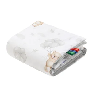 Cloudy Bears & Grey Velvet Babydeken 55x75cm