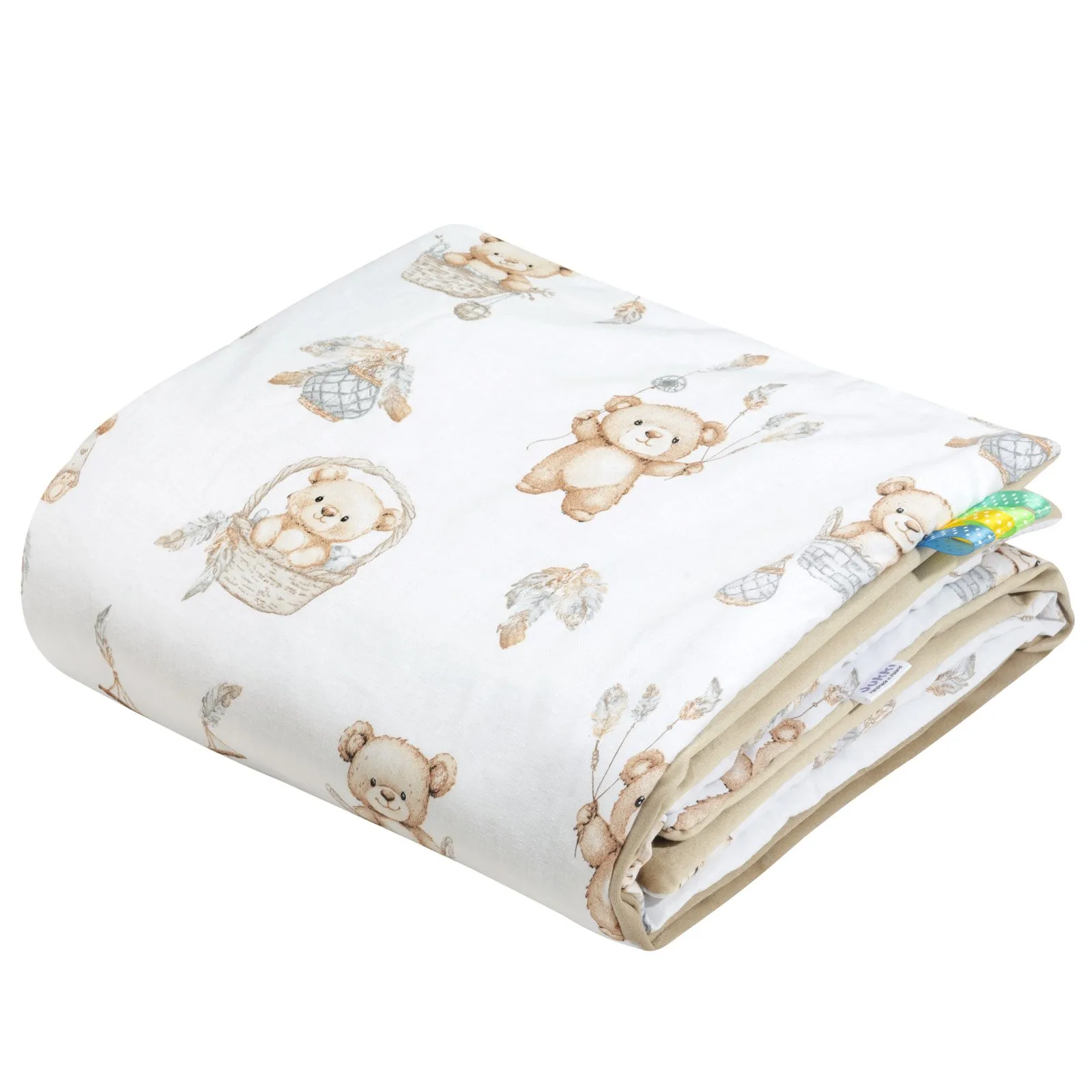 Boho Bears & Cappuccino Soft Velvet Babydeken 75x100cm - Afbeelding 2