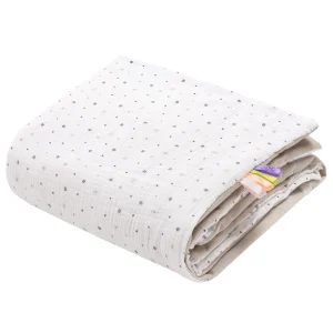 Little Stars Muslin & Ecru Velvet Babydeken 75x100cm