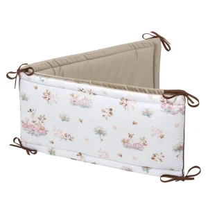 Swan Family & Cappuccino Soft Velvet Stootkussen voor Kinderbed 180x30cm