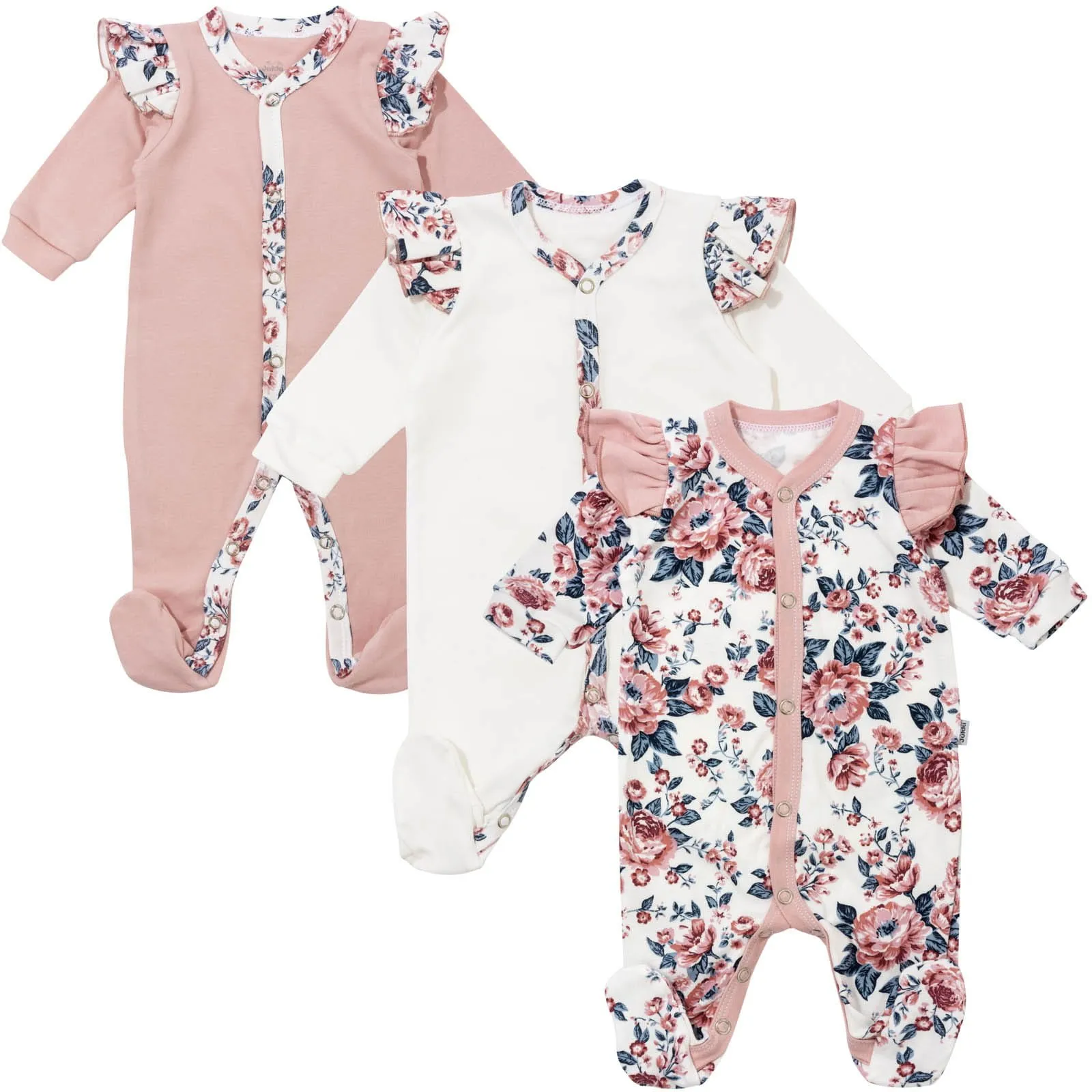 Babypyjama 3 pak „Roses”