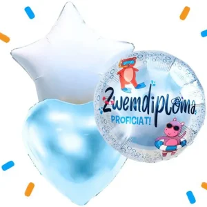 Zwemdiploma Proficiat Trosje Helium Ballonnen - Gevuld Met Helium - 46 cm